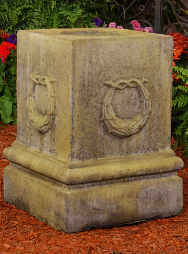 Unique Stone Renaissance Wreath Pedestal